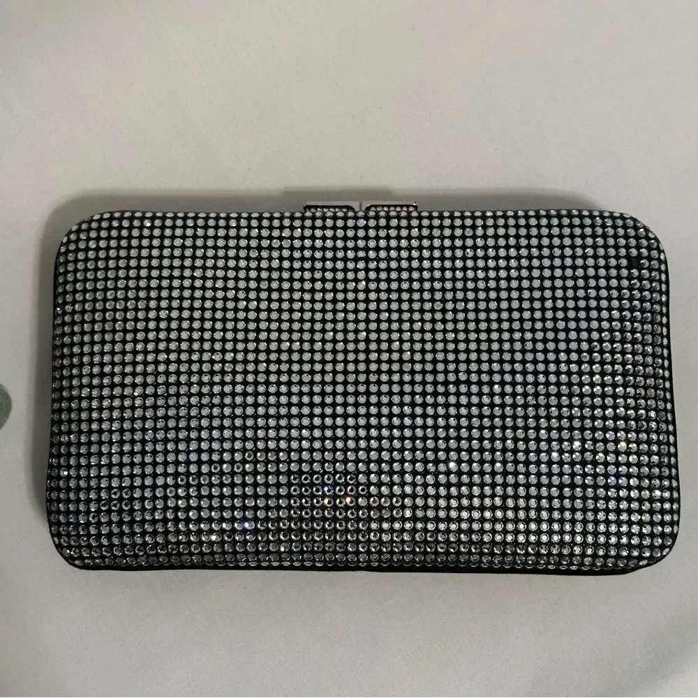 Judith Leiber Swarovski Crystal Evening Bag Clutch with Chain Mirror Comb Glam - Picture 6 of 16